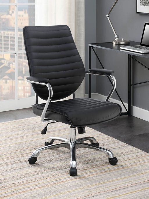 Chase Upholstered Adjustable Home Office Desk Chair Black - Walo Furniture 