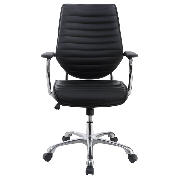 Chase Upholstered Adjustable Home Office Desk Chair Black - Walo Furniture 