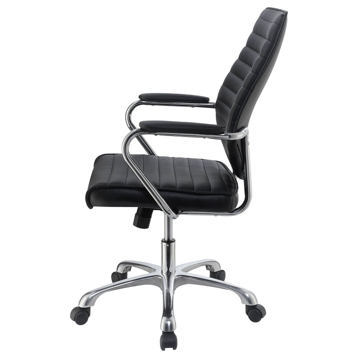 Chase Upholstered Adjustable Home Office Desk Chair Black - Walo Furniture 