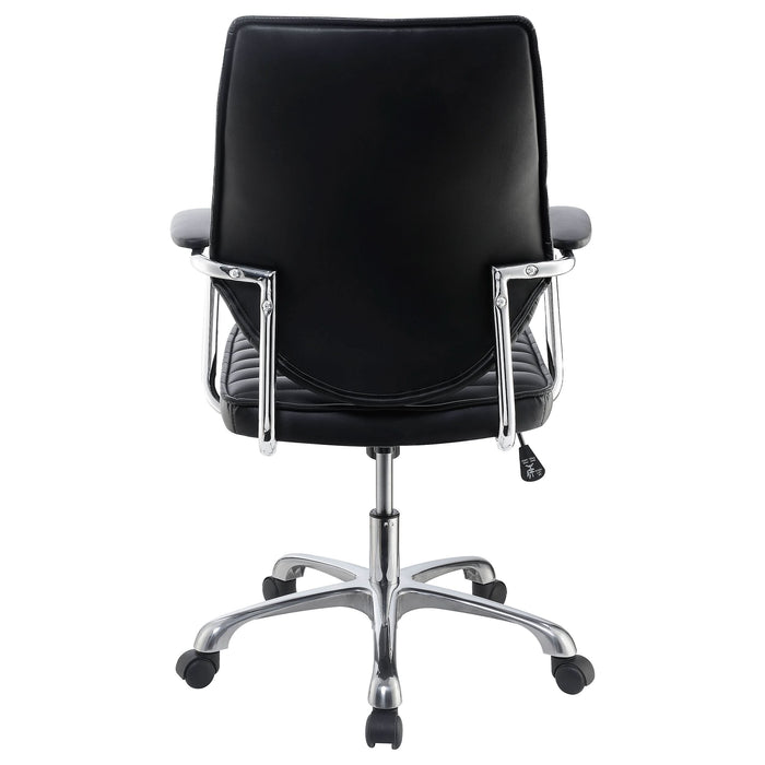 Chase Upholstered Adjustable Home Office Desk Chair Black - Walo Furniture 