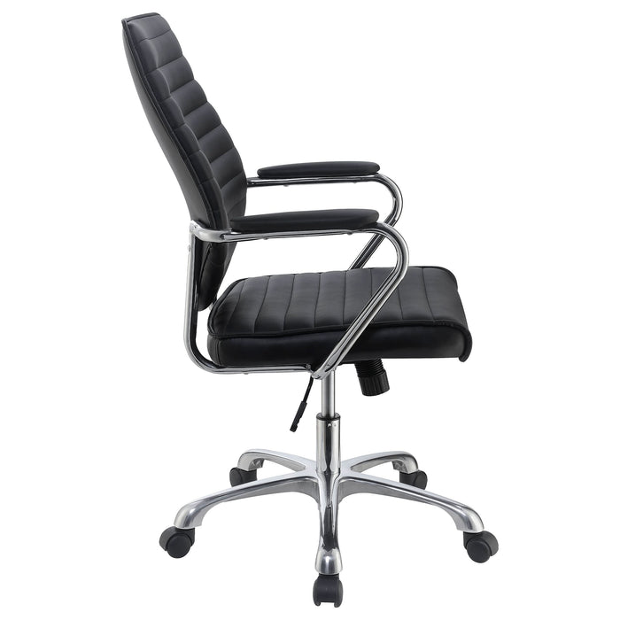 Chase Upholstered Adjustable Home Office Desk Chair Black - Walo Furniture 