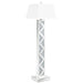 Carmen 65-inch Empire Mirrored Acrylic Floor Lamp Silver - Walo Furniture 