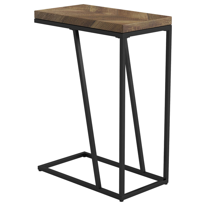 Sergio Engineered Wood C-Shaped Side Table Rustic Tobacco - Walo Furniture 