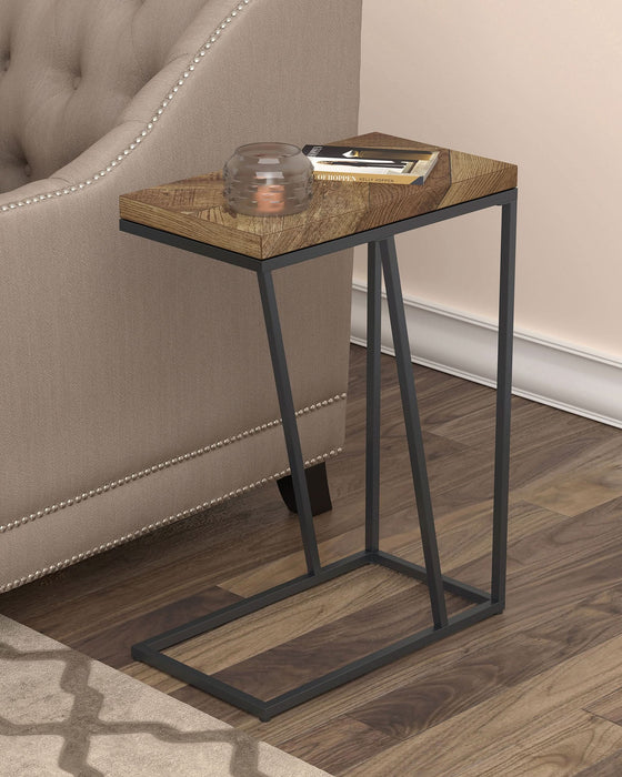 Sergio Engineered Wood C-Shaped Side Table Rustic Tobacco - Walo Furniture 