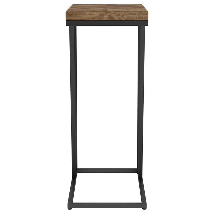 Sergio Engineered Wood C-Shaped Side Table Rustic Tobacco - Walo Furniture 