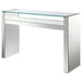 Edna Mirrored Acrylic Console Table LED Lighting Silver - Walo Furniture 