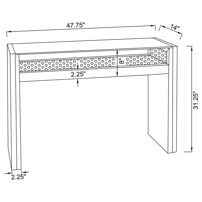 Edna Mirrored Acrylic Console Table LED Lighting Silver - Walo Furniture 