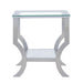 Saide Square Glass Top Side End Table Chrome - Walo Furniture 