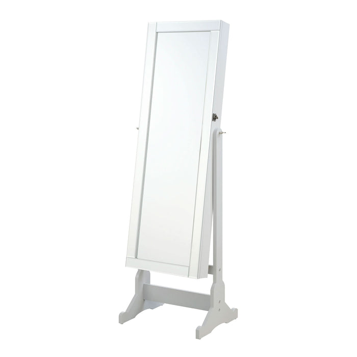 Yvonne Cheval Mirror with Jewelry Storage Dove Grey - Walo Furniture 