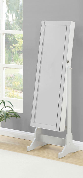 Yvonne Cheval Mirror with Jewelry Storage Dove Grey - Walo Furniture 