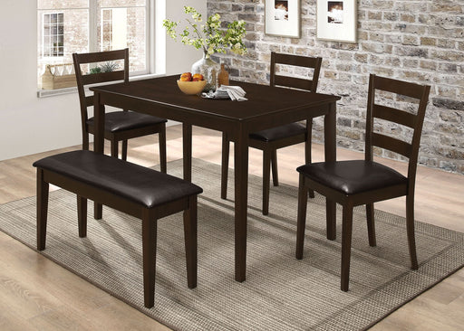 Guillen 5-piece Rectangular Dining Table Set Cappuccino - Walo Furniture 