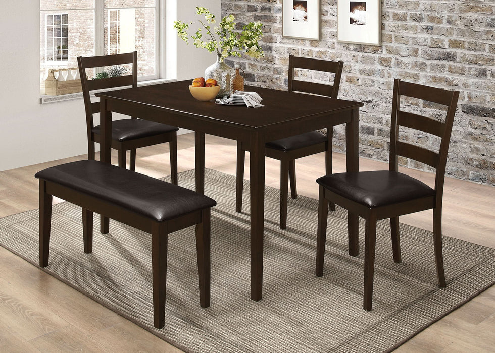 Guillen 5-piece Rectangular Dining Table Set Cappuccino - Walo Furniture 