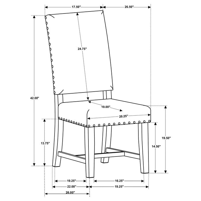 Twain Upholstered Dining Side Chair Beige (Set of 2) - Walo Furniture 