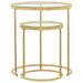 Maylin 2-piece Round Glass Top Nesting Table Set Gold - Walo Furniture 