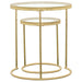 Maylin 2-piece Round Glass Top Nesting Table Set Gold - Walo Furniture 