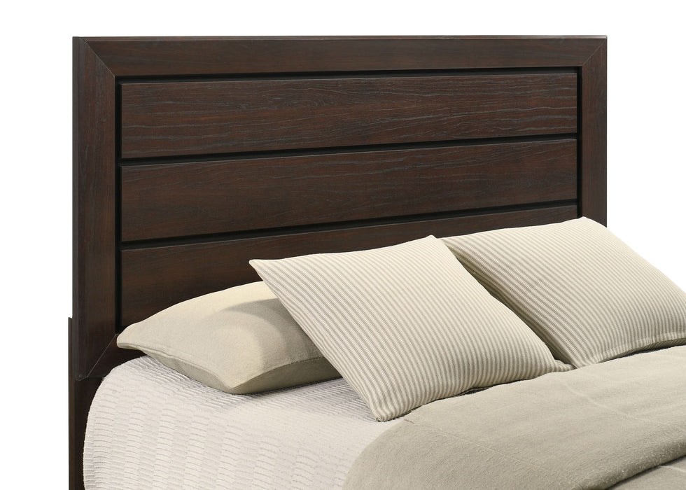 Kauffman Wood Eastern King Storage Panel Bed Dark Cocoa - Walo Furniture 