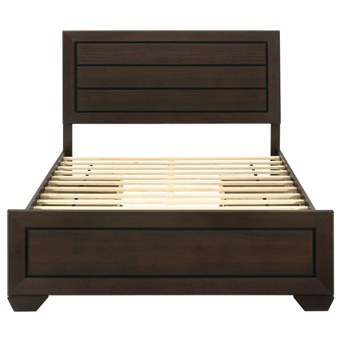 Kauffman Wood California King Storage Panel Bed Dark Cocoa - Walo Furniture 