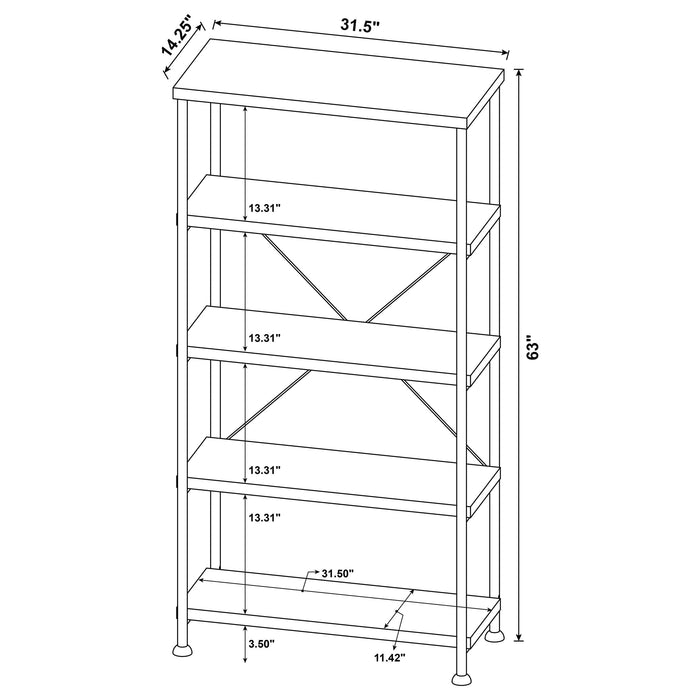 Analiese 2-piece Computer Desk Bookcase Set Rustic Nutmeg - Walo Furniture 