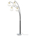 Maisel 91-inch Hanging Crystal Arc Tree Floor Lamp Black - Walo Furniture 