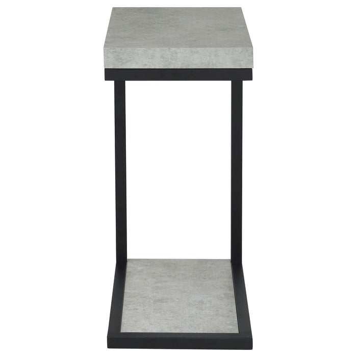 Beck Engineered Wood C-Shape Sofa Side Table Cement - Walo Furniture 