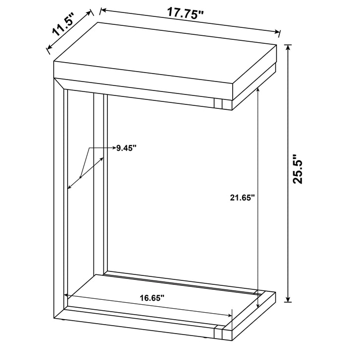 Beck Engineered Wood C-Shape Sofa Side Table Cement - Walo Furniture 