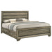 Kauffman Wood Eastern King Storage Panel Bed Washed Taupe - Walo Furniture 