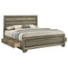 Kauffman Wood Eastern King Storage Panel Bed Washed Taupe - Walo Furniture 