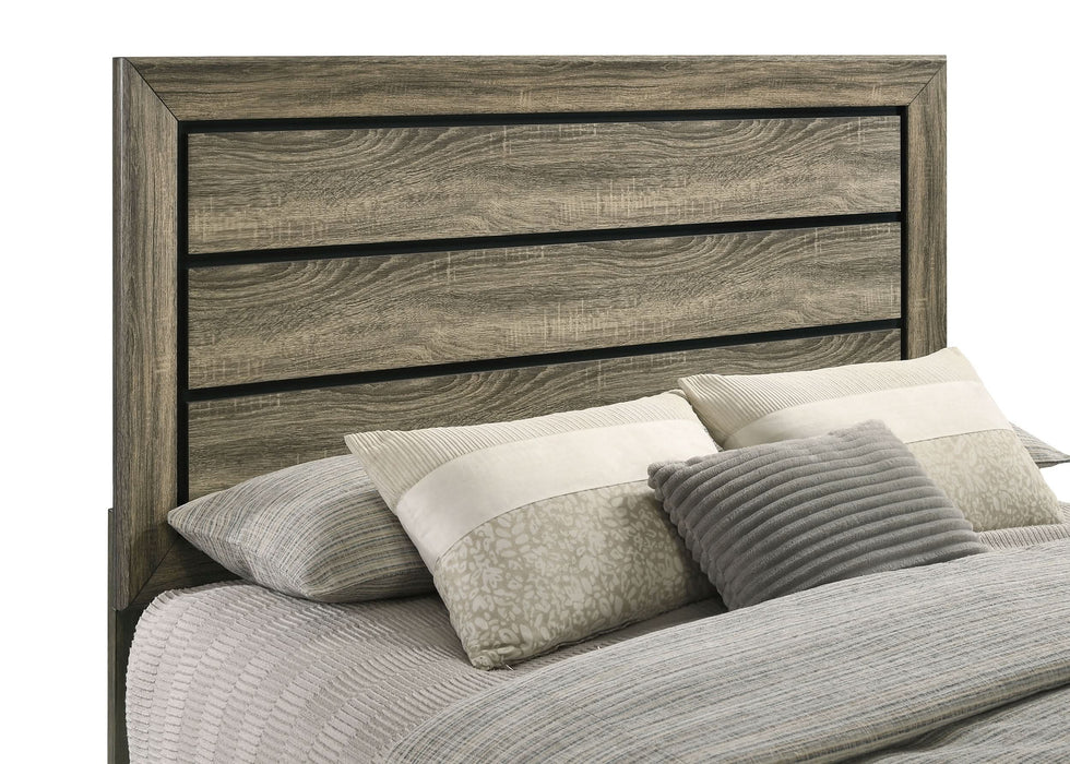 Kauffman Wood Queen Storage Panel Bed Washed Taupe - Walo Furniture 