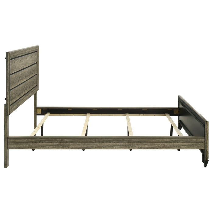 Kauffman Wood California King Panel Bed Washed Taupe - Walo Furniture 