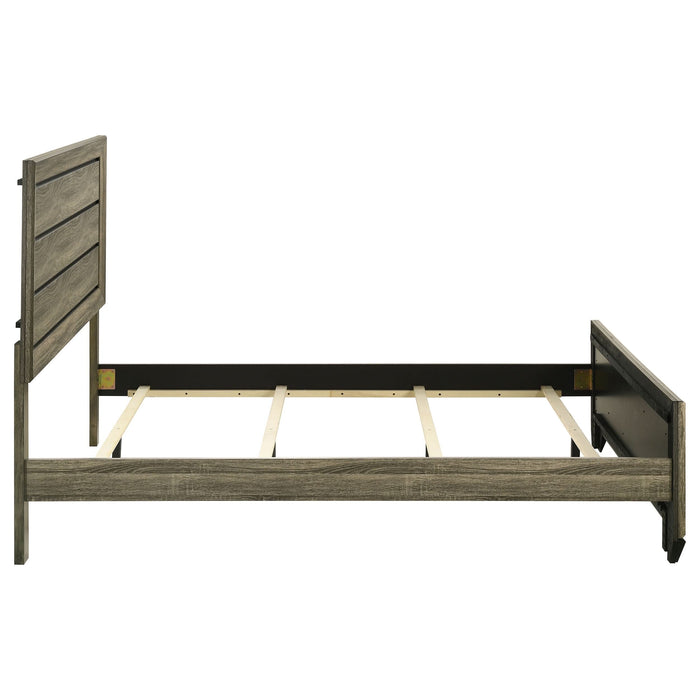 Kauffman Wood Queen Panel Bed Washed Taupe - Walo Furniture 