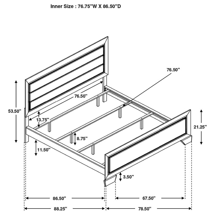 Kauffman Wood California King Panel Bed Dark Cocoa - Walo Furniture 