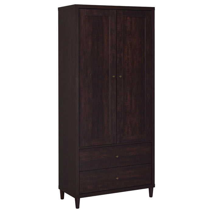 Wadeline 2-door Tall Accent Storage Cabinet Rustic Tobacco - Walo Furniture 