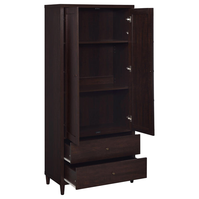 Wadeline 2-door Tall Accent Storage Cabinet Rustic Tobacco - Walo Furniture 