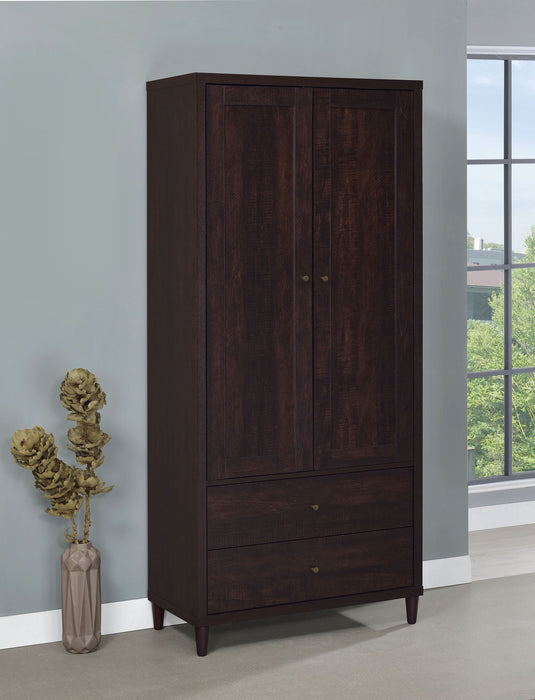 Wadeline 2-door Tall Accent Storage Cabinet Rustic Tobacco - Walo Furniture 