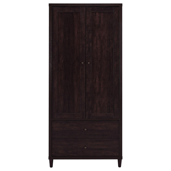 Wadeline 2-door Tall Accent Storage Cabinet Rustic Tobacco - Walo Furniture 