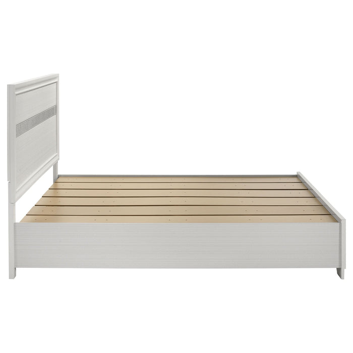 Miranda 51-inch Wood Eastern King Storage Panel Bed White - Walo Furniture 