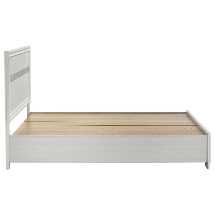 Miranda 51-inch Wood Queen Storage Panel Bed White - Walo Furniture 