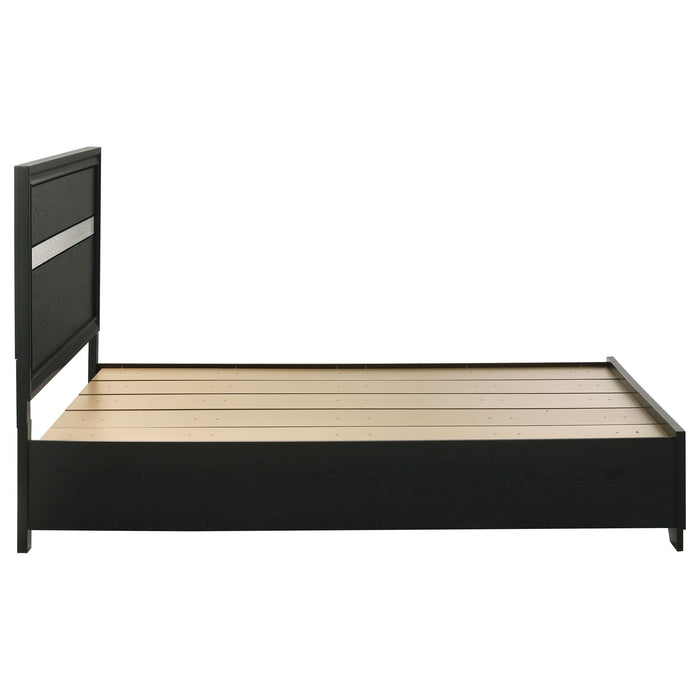 Miranda 51-inch Wood Queen Storage Panel Bed Black - Walo Furniture 