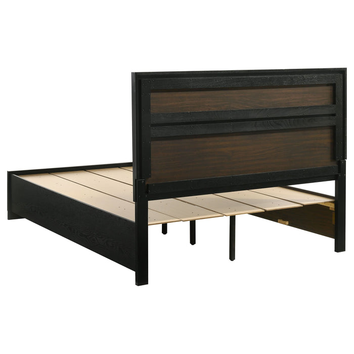 Miranda 51-inch Wood Queen Storage Panel Bed Black - Walo Furniture 