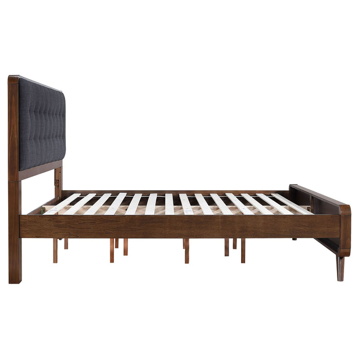 Robyn Wood Eastern King Platform Bed Dark Walnut - Walo Furniture 