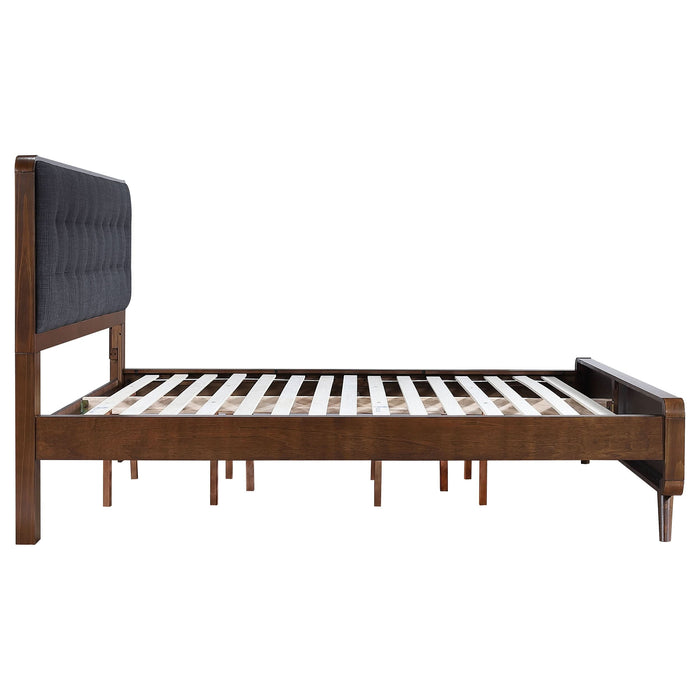 Robyn Wood California King Platform Bed Dark Walnut - Walo Furniture 