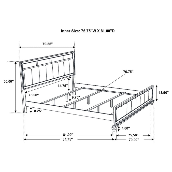 Barzini Wood Eastern King Panel Bed White - Walo Furniture 