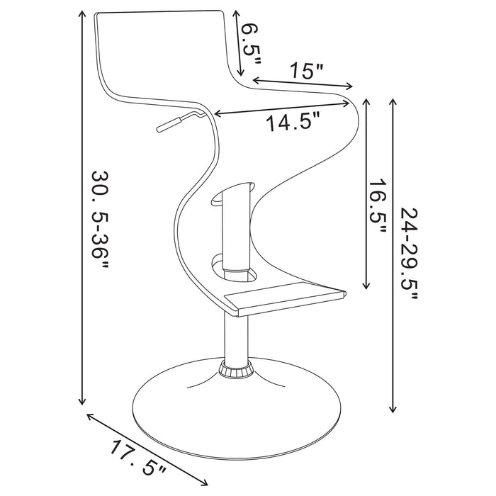 Covina Adjustable Bar Stool Walnut and Chrome - Walo Furniture 