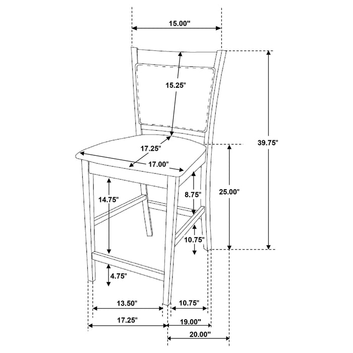 Jaden 5-piece Square Counter Height Dining Set Espresso - Walo Furniture 