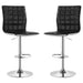 Ashbury Upholstered Adjustable Bar Stool Black (Set of 2) - Walo Furniture 