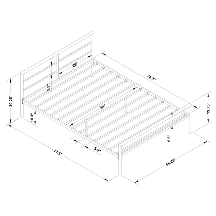 Fisher Metal Full Open Frame Bed Gunmetal - Walo Furniture 