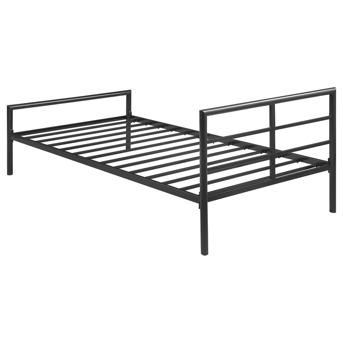 Fisher Metal Twin Open Frame Bed Gunmetal - Walo Furniture 