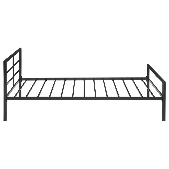 Fisher Metal Twin Open Frame Bed Gunmetal - Walo Furniture 