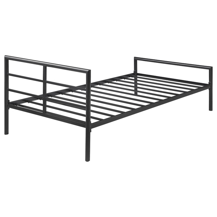 Fisher Metal Twin Open Frame Bed Gunmetal - Walo Furniture 