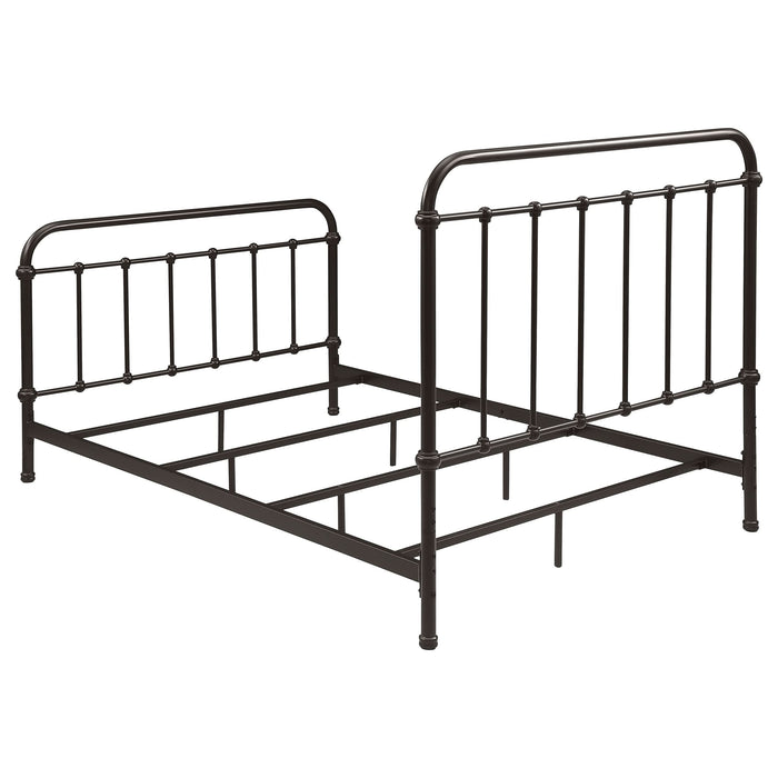 Livingston Metal Full Open Frame Bed Dark Bronze - Walo Furniture 